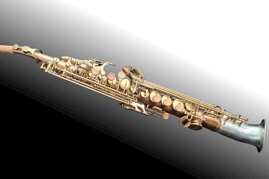Half-curved Soprano detail, saxello BRS sfum slant big